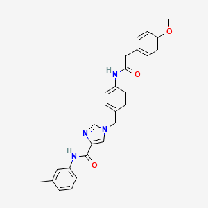 1-(4-(2-(4-methoxyphenyl)acetamido)benzyl)-N-(m-tolyl)-1H-imidazole-4-carboxamide