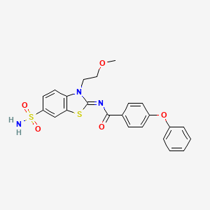 molecular formula C23H21N3O5S2 B2761156 (Z)-N-(3-(2-methoxyethyl)-6-sulfamoylbenzo[d]thiazol-2(3H)-ylidene)-4-phenoxybenzamide CAS No. 865160-59-4