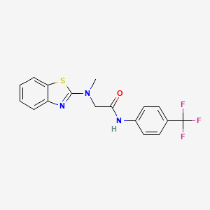 molecular formula C17H14F3N3OS B2761165 2-(benzo[d]thiazol-2-yl(methyl)amino)-N-(4-(trifluoromethyl)phenyl)acetamide CAS No. 1351619-72-1