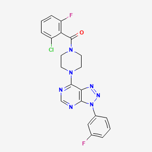 (2-chloro-6-fluorophenyl)(4-(3-(3-fluorophenyl)-3H-[1,2,3]triazolo[4,5-d]pyrimidin-7-yl)piperazin-1-yl)methanone