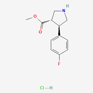 molecular formula C12H15ClFNO2 B2761194 Methyl (3S,4R)-4-(4-fluorophenyl)pyrrolidine-3-carboxylate;hydrochloride CAS No. 2287238-50-8