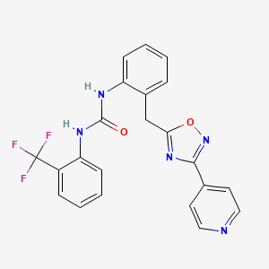 molecular formula C22H16F3N5O2 B2761205 1-(2-((3-(吡啶-4-基)-1,2,4-噁二唑-5-基甲基)苯基)-3-(2-(三氟甲基)苯基)脲 CAS No. 1797304-05-2