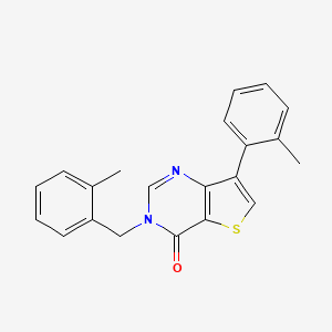 molecular formula C21H18N2OS B2761210 3-(2-methylbenzyl)-7-(2-methylphenyl)thieno[3,2-d]pyrimidin-4(3H)-one CAS No. 1207004-11-2