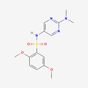 molecular formula C14H18N4O4S B2761216 N-(2-(dimethylamino)pyrimidin-5-yl)-2,5-dimethoxybenzenesulfonamide CAS No. 1396806-98-6