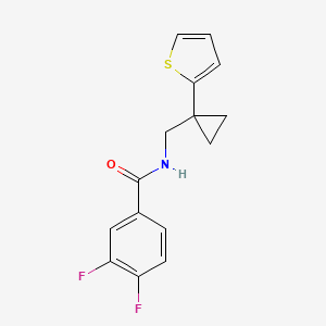 molecular formula C15H13F2NOS B2761218 3,4-二氟-N-((1-(噻吩-2-基)环丙基甲基)苯甲酰胺 CAS No. 1207052-03-6