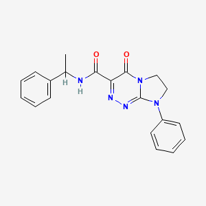 molecular formula C20H19N5O2 B2761220 4-氧代-8-苯基-N-(1-苯乙基)-4,6,7,8-四氢咪唑并[2,1-c][1,2,4]三嗪-3-甲酰胺 CAS No. 946229-34-1