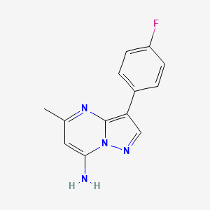 molecular formula C13H11FN4 B2761224 3-(4-Fluorophenyl)-5-methylpyrazolo[1,5-a]pyrimidin-7-amine CAS No. 685106-57-4