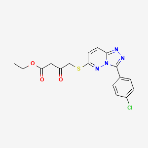 molecular formula C17H15ClN4O3S B2761230 Ethyl 4-((3-(4-chlorophenyl)-[1,2,4]triazolo[4,3-b]pyridazin-6-yl)thio)-3-oxobutanoate CAS No. 852373-62-7