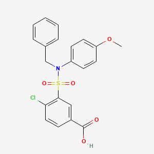 molecular formula C21H18ClNO5S B2761233 3-[Benzyl(4-methoxyphenyl)sulfamoyl]-4-chlorobenzoic acid CAS No. 565173-05-9