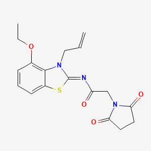 molecular formula C18H19N3O4S B2761235 (Z)-N-(3-allyl-4-ethoxybenzo[d]thiazol-2(3H)-ylidene)-2-(2,5-dioxopyrrolidin-1-yl)acetamide CAS No. 868376-69-6