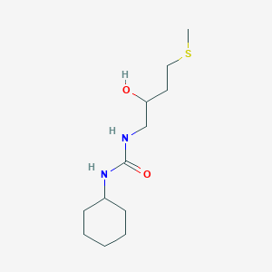 molecular formula C12H24N2O2S B2761237 1-Cyclohexyl-3-(2-hydroxy-4-methylsulfanylbutyl)urea CAS No. 2310102-70-4