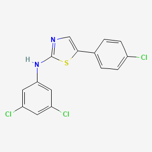 molecular formula C15H9Cl3N2S B2761281 5-(4-chlorophenyl)-N-(3,5-dichlorophenyl)-1,3-thiazol-2-amine CAS No. 256521-70-7