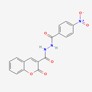 B2761283 N'-(4-nitrobenzoyl)-2-oxochromene-3-carbohydrazide CAS No. 142818-70-0