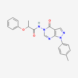molecular formula C21H19N5O3 B2761285 N-(4-氧代-1-(对甲苯基)-1H-吡唑并[3,4-d]嘧啶-5(4H)-基)-2-苯氧基丙酰胺 CAS No. 900008-14-2