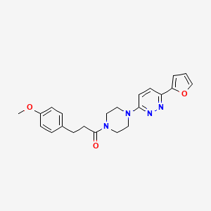 molecular formula C22H24N4O3 B2761288 1-(4-(6-(Furan-2-yl)pyridazin-3-yl)piperazin-1-yl)-3-(4-methoxyphenyl)propan-1-one CAS No. 923250-04-8
