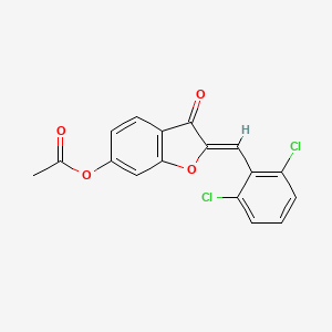 molecular formula C17H10Cl2O4 B2761289 (Z)-2-(2,6-dichlorobenzylidene)-3-oxo-2,3-dihydrobenzofuran-6-yl acetate CAS No. 848744-95-6