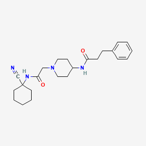 molecular formula C23H32N4O2 B2761295 N-[1-[2-[(1-cyanocyclohexyl)amino]-2-oxoethyl]piperidin-4-yl]-3-phenylpropanamide CAS No. 1197787-60-2