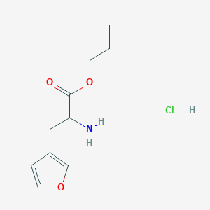 molecular formula C10H16ClNO3 B2761297 propyl2-amino-3-(furan-3-yl)propanoatehydrochloride CAS No. 2377032-81-8