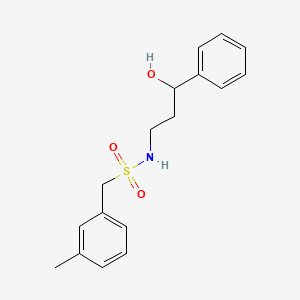 molecular formula C17H21NO3S B2761299 N-(3-hydroxy-3-phenylpropyl)-1-(m-tolyl)methanesulfonamide CAS No. 1396748-74-5