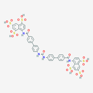molecular formula C47H34N4O21S6 B027613 1,3,5-Naphthalenetrisulfonic acid, 8,8'-(carbonylbis(imino(1,1'-biphenyl)-4',4-diylcarbonylimino))bis-, hexasodium salt CAS No. 111129-59-0