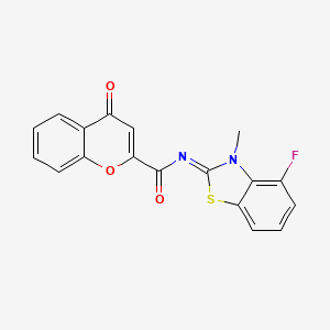 molecular formula C18H11FN2O3S B2761349 N-[(2Z)-4-fluoro-3-methyl-2,3-dihydro-1,3-benzothiazol-2-ylidene]-4-oxo-4H-chromene-2-carboxamide CAS No. 868375-12-6