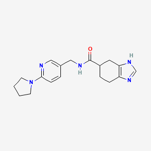molecular formula C18H23N5O B2761357 N-((6-(pyrrolidin-1-yl)pyridin-3-yl)methyl)-4,5,6,7-tetrahydro-1H-benzo[d]imidazole-5-carboxamide CAS No. 2034504-20-4