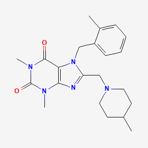 1,3-dimethyl-7-(2-methylbenzyl)-8-((4-methylpiperidin-1-yl)methyl)-3,7-dihydro-1H-purine-2,6-dione