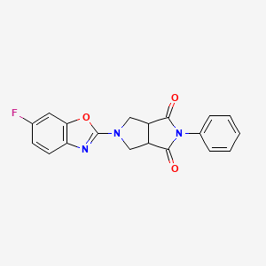2-(6-Fluoro-1,3-benzoxazol-2-yl)-5-phenyl-1,3,3a,6a-tetrahydropyrrolo[3,4-c]pyrrole-4,6-dione
