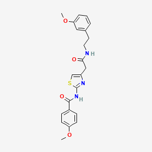 molecular formula C22H23N3O4S B2761405 4-methoxy-N-(4-(2-((3-methoxyphenethyl)amino)-2-oxoethyl)thiazol-2-yl)benzamide CAS No. 941947-43-9