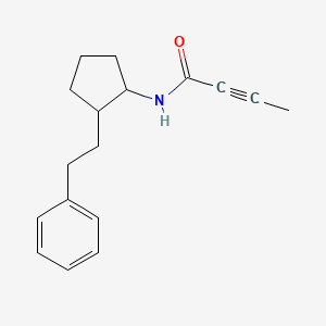 molecular formula C17H21NO B2761407 N-[2-(2-Phenylethyl)cyclopentyl]but-2-ynamide CAS No. 2411262-77-4