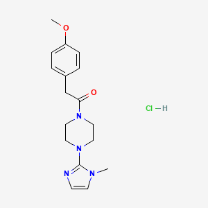 2-(4-methoxyphenyl)-1-(4-(1-methyl-1H-imidazol-2-yl)piperazin-1-yl)ethanone hydrochloride