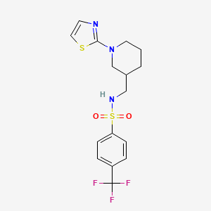 B2761434 N-((1-(thiazol-2-yl)piperidin-3-yl)methyl)-4-(trifluoromethyl)benzenesulfonamide CAS No. 1705995-39-6