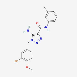 molecular formula C18H18BrN5O2 B2761435 5-amino-1-[(3-bromo-4-methoxyphenyl)methyl]-N-(3-methylphenyl)-1H-1,2,3-triazole-4-carboxamide CAS No. 902558-20-7