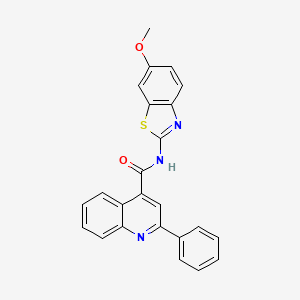 molecular formula C24H17N3O2S B2761445 N-(6-methoxy-1,3-benzothiazol-2-yl)-2-phenylquinoline-4-carboxamide CAS No. 300852-37-3