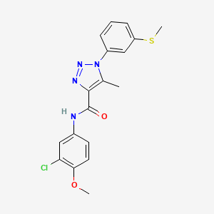 molecular formula C18H17ClN4O2S B2761454 N-(3-chloro-4-methoxyphenyl)-5-methyl-1-[3-(methylsulfanyl)phenyl]-1H-1,2,3-triazole-4-carboxamide CAS No. 895651-72-6