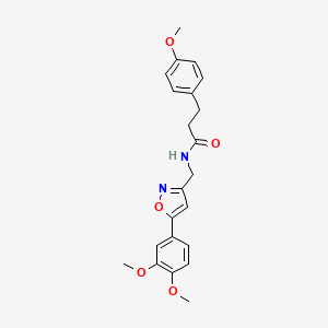 molecular formula C22H24N2O5 B2761462 N-((5-(3,4-dimethoxyphenyl)isoxazol-3-yl)methyl)-3-(4-methoxyphenyl)propanamide CAS No. 953016-62-1