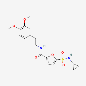 molecular formula C18H22N2O6S B2761496 5-(cyclopropylsulfamoyl)-N-[2-(3,4-dimethoxyphenyl)ethyl]furan-2-carboxamide CAS No. 1170786-30-7