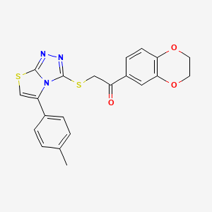 B2761508 1-(2,3-Dihydrobenzo[b][1,4]dioxin-6-yl)-2-((5-(p-tolyl)thiazolo[2,3-c][1,2,4]triazol-3-yl)thio)ethanone CAS No. 727689-50-1