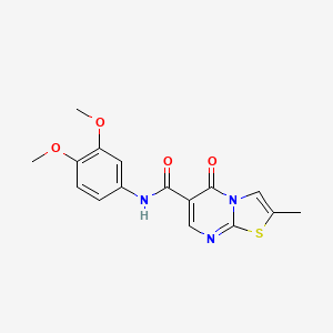 molecular formula C16H15N3O4S B2761519 N-(3,4-dimethoxyphenyl)-2-methyl-5-oxo-5H-[1,3]thiazolo[3,2-a]pyrimidine-6-carboxamide CAS No. 896340-56-0