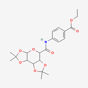 molecular formula C21H27NO8 B2761529 ethyl 4-[(4,4,11,11-tetramethyl-3,5,7,10,12-pentaoxatricyclo[7.3.0.02,6]dodecane-8-carbonyl)amino]benzoate CAS No. 1093406-40-6