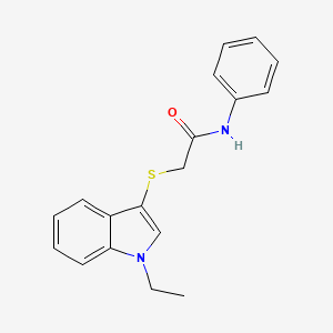 molecular formula C18H18N2OS B2761537 2-((1-ethyl-1H-indol-3-yl)thio)-N-phenylacetamide CAS No. 450349-87-8