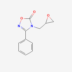 molecular formula C11H10N2O3 B2761546 4-(Oxiran-2-ylmethyl)-3-phenyl-4,5-dihydro-1,2,4-oxadiazol-5-one CAS No. 56493-76-6