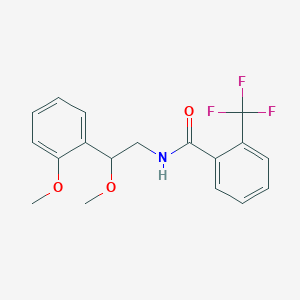 molecular formula C18H18F3NO3 B2761549 N-[2-methoxy-2-(2-methoxyphenyl)ethyl]-2-(trifluoromethyl)benzamide CAS No. 1795444-10-8