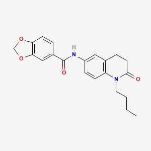 molecular formula C21H22N2O4 B2761567 N-(1-butyl-2-oxo-1,2,3,4-tetrahydroquinolin-6-yl)-2H-1,3-benzodioxole-5-carboxamide CAS No. 941910-87-8