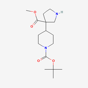 molecular formula C16H28N2O4 B2761598 Tert-butyl 4-(3-methoxycarbonylpyrrolidin-3-yl)piperidine-1-carboxylate CAS No. 2253638-54-7