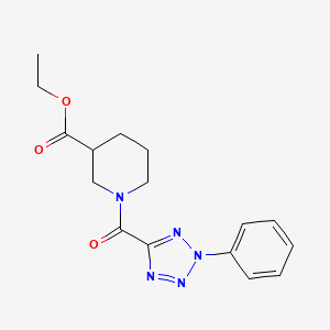 molecular formula C16H19N5O3 B2761615 ethyl 1-(2-phenyl-2H-tetrazole-5-carbonyl)piperidine-3-carboxylate CAS No. 1396580-37-2