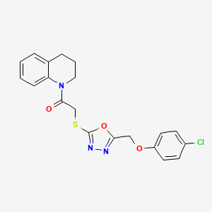 molecular formula C20H18ClN3O3S B2761622 2-({5-[(4-chlorophenoxy)methyl]-1,3,4-oxadiazol-2-yl}sulfanyl)-1-(1,2,3,4-tetrahydroquinolin-1-yl)ethan-1-one CAS No. 484019-41-2
