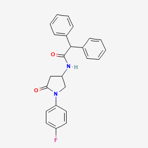 molecular formula C24H21FN2O2 B2761623 N-[1-(4-fluorophenyl)-5-oxopyrrolidin-3-yl]-2,2-diphenylacetamide CAS No. 896296-57-4