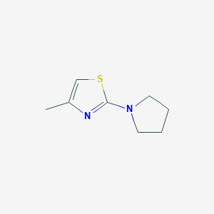 molecular formula C8H12N2S B2761638 4-Methyl-2-(pyrrolidin-1-yl)-1,3-thiazole CAS No. 164397-14-2