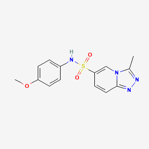molecular formula C14H14N4O3S B2761641 N-(4-methoxyphenyl)-3-methyl-[1,2,4]triazolo[4,3-a]pyridine-6-sulfonamide CAS No. 1251594-39-4
